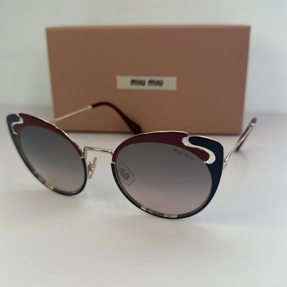 - ?- New Authentic Miu Miu MU 57TS HB5GR0* 3N Metal Women Noir sunglasses main image 4